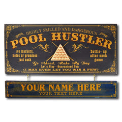 Pool Hustler Sports Sign