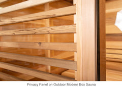 Privacy Panel on Outdoor Modern Box Sauna