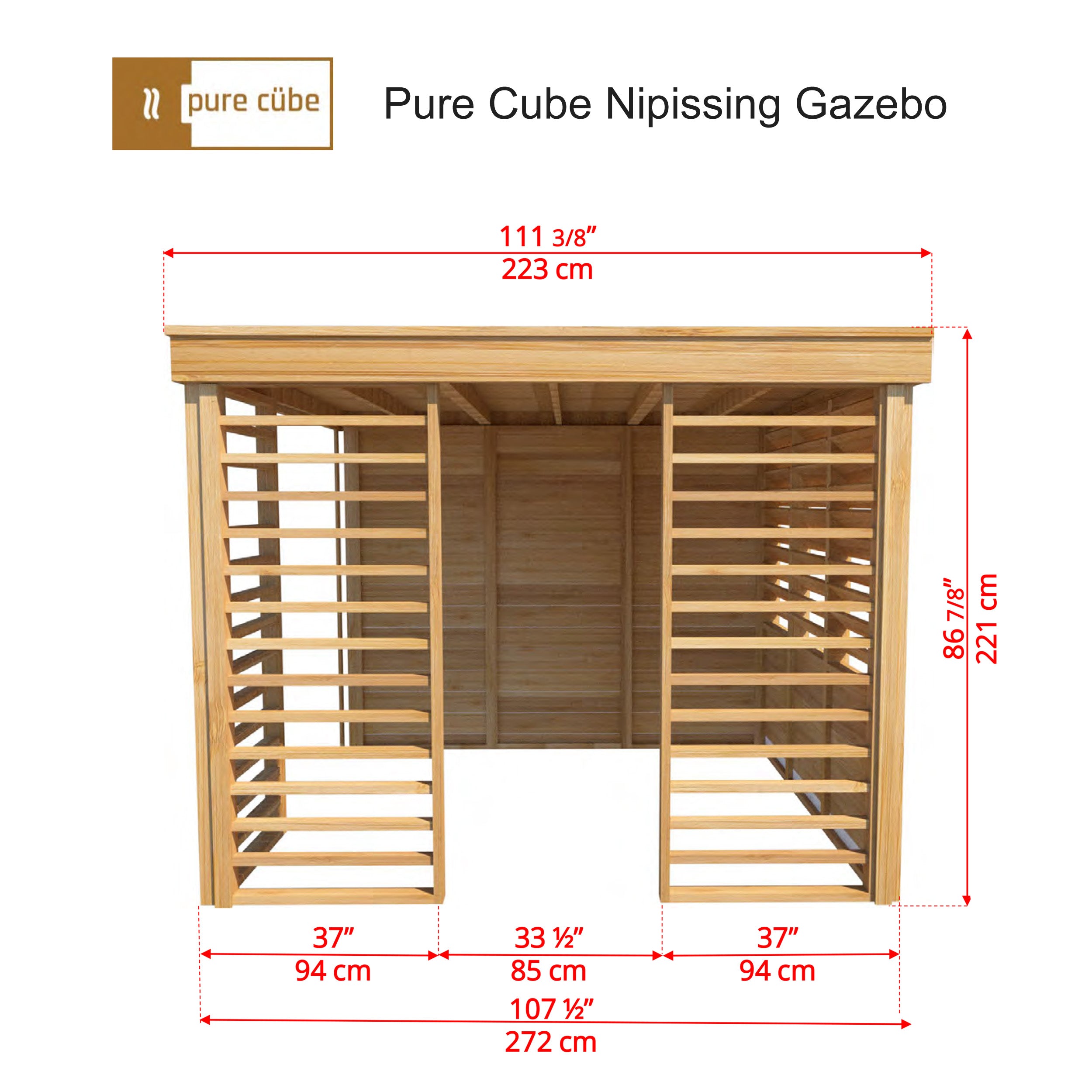 Pure Cube Nipissing Gazebo Dimensions