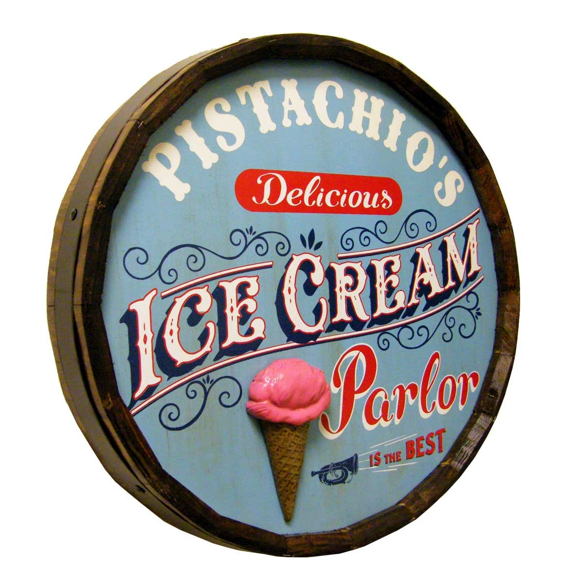 ice cream barrel sign