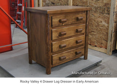 Rocky Valley 4 Drawer Log Dresser Angle View