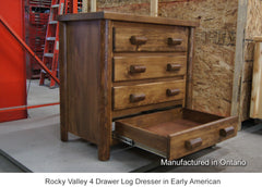 Rocky Valley 4 Drawer Log Dresser in Early American