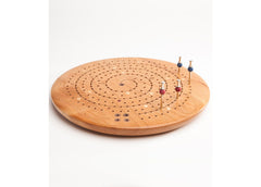 Round Cribbage Wood Board Game