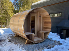 The Lakeview Barrel Sauna in the Winter