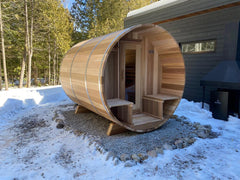 The Northlake Barrel Sauna in the Winter