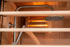 Clear Cedar Pure Cube Outdoor Sauna with Shower