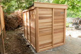 Knotty Cedar Pure Cube Outdoor Sauna - Medium with L-Shaped Benches