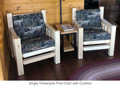 Single Timberjack Pine Chair with Cushion