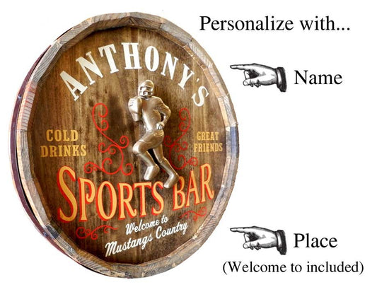 Sports Bar Quarter Barrel Sign