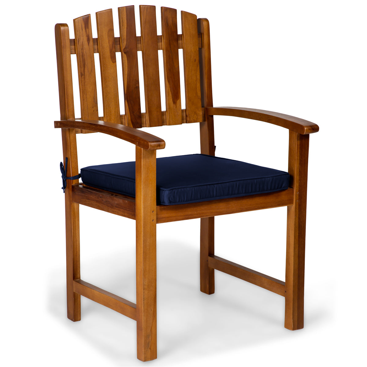 Teak Dining Chair with Blue Cover