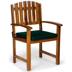 Teak Dining Chair with Green Cover