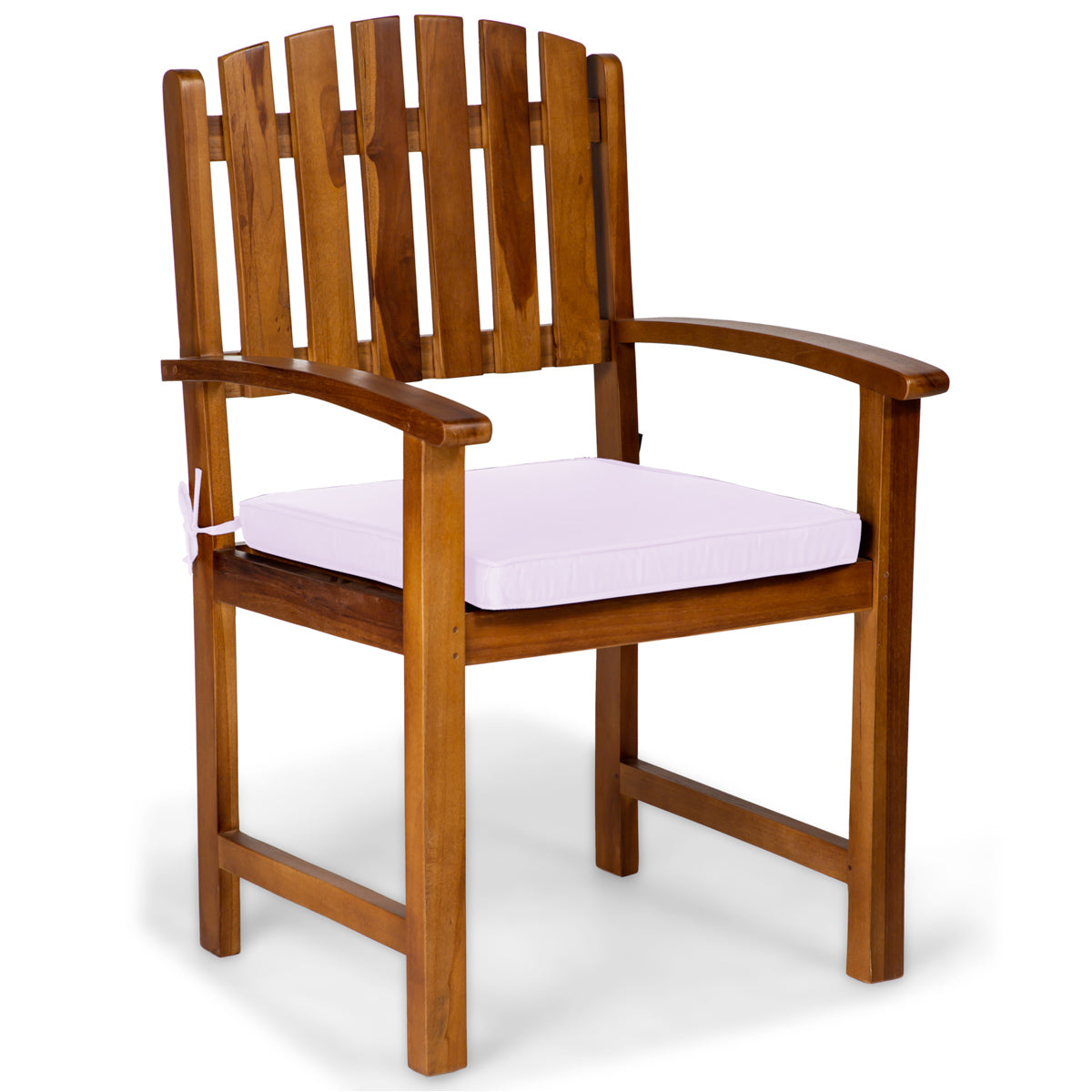 Teak Dining Chair with Royal White Cover
