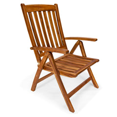 Teak Folding Arm Chair Angle