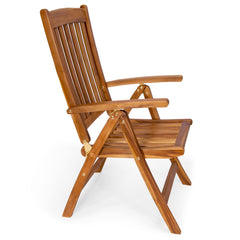Teak Folding Arm Chair Side View