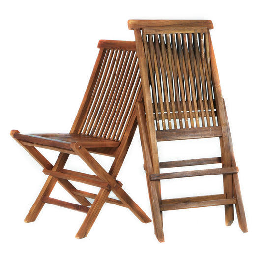 Teak Folding Chairs Set of 2