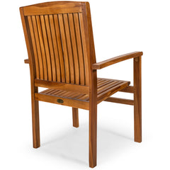 5 Piece Teak Oval Extension Table Stacking Chair Set