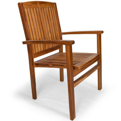 Teak Stacking Chair Side View