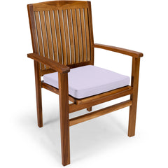 Teak Stacking Chair with Royal White Cushion