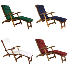 Teak Steamer Chairs with Cushions