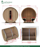 The Meadowood Barrel Sauna - 7' Dia x 8' Long