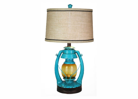 Turquoise Vintage Lantern Table Lamp