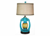 Turquoise Vintage Lantern Table Lamp