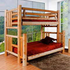 Log Bunk Bed twin over double