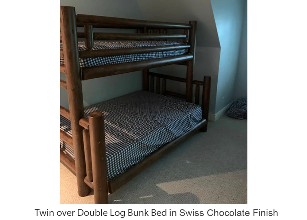 Twin over Double Log Bunk Bed in Swiss Chocolate