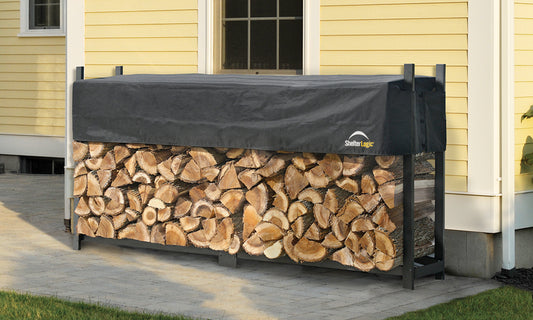 Ultra Duty Firewood Rack with Cover 8 ft