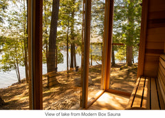 View of lake from Modern Box Sauna