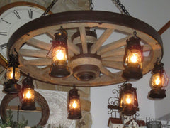 Wagon wheel chandelier
