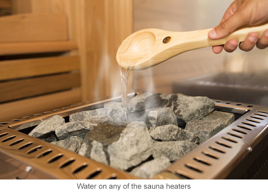 Water on any of the sauna heaters