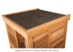 Clear Cedar Pure Cube Outdoor Sauna with Shower