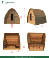 Western Red Cedar Mini Pod Sauna