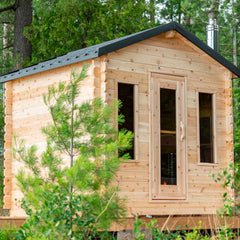 White Cedar Georgian Cabin Sauna with Two Windows