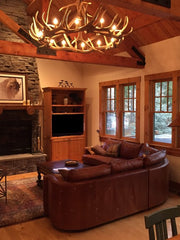 Rustic elk chandelier