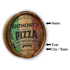 Pizza barrel sign