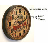 Personalized Wine Bar Quarter Barrel Clock