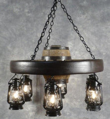 Rustic wagon wheel chandelier